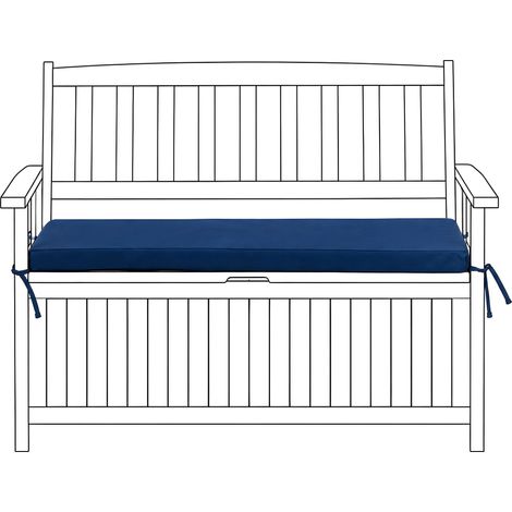 Coussin d'Assise pour Banc d'Extérieur en Tissu Housse Amovible avec Liens Résistants aux UV et Hydrofuges Bleu Sovana (1/5)