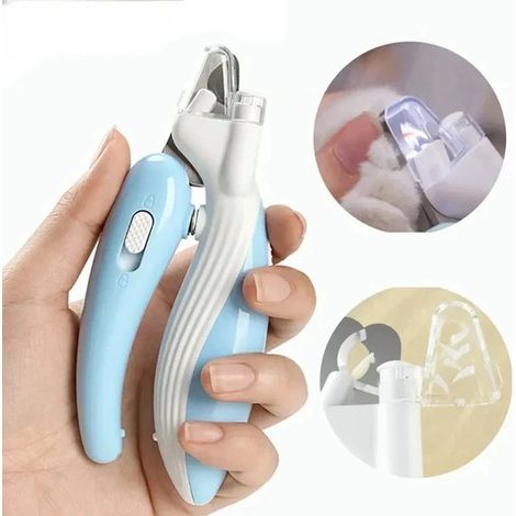 Cortaúñas profesional para mascotas con luz LED – Seguro y ergonómico – Para perros, gatos y animales pequeños – Pilas incluidas – Azul (1/5)