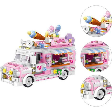 Jeu de construction éducatif pour enfants : chariot de desserts (590 blocs) - Idéal pour occuper les garçons et les filles. (1/5)