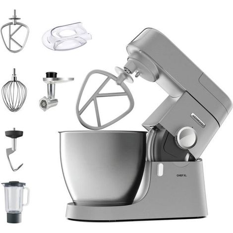 Multifunktions-Robot Pâtissier - KENWOOD KVL4170S - Chef XL - 6,7L Mixer + Metall-Hackmesser - Farbe Silber
