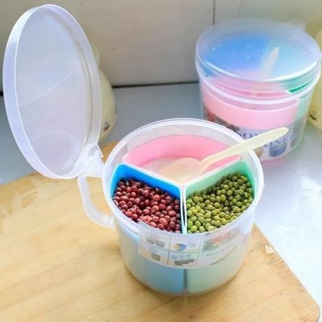 Boîte de Conservation - POT A EPICES - Ronde - Multi-fonctions - 10x12cm - Plastique