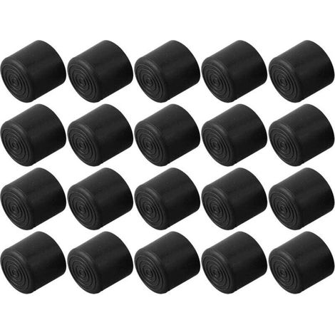 Packung mit 20 Gummigleitern für Tischbeine, XU, verhindert Kratzer, schwarzes PVC-Material (22 mm) - KZQ