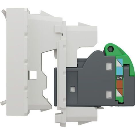 Schneider 341918 Unica - presa RJ45 singola - cat 6 FTP - 2 moduli - Bianco - solo meccanica