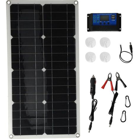 Panneau solaire 100W avec module photovoltaque de contrleur de charge solaire 10A pour bateaux de voitures