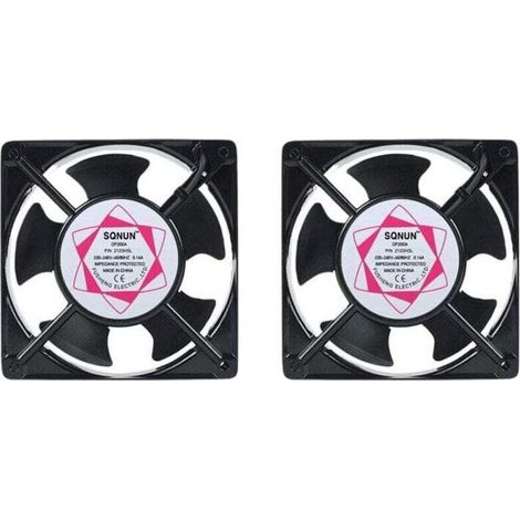 Ventilatore assiale per canna fumaria ad inserimento alto, XU, con controllo della temperatura, pale in metallo, silenzioso, universale, 120 x 120 x 38 mm - 2 pezzi --Crezuo