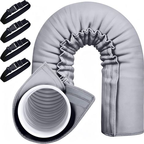 Manchon d'isolation Portable pour Tuyau Climatisation, Protection Portable pour Tuyau Climatisation, Isolation Tuyau Climatiseur (1/5)