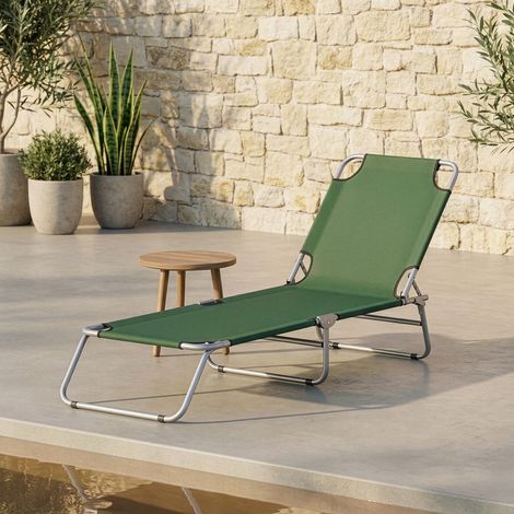 Sonnenliege Carcao 186x55x24 cm Dunkelgrün [casa.pro]