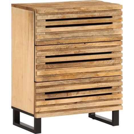 Sideboard 60x34x75 cm Raues Massives Mangoholz