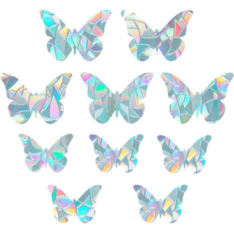 GORGECRAFT Autocollants papillon pour vitres, stickers 3D trape-soleil, film vinyl Prismatique non adhésif, autocollant anti-collision status pour prévenir les collisions d'oiseaux (1/5)
