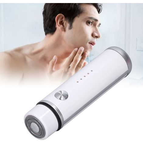 Rasoir électrique Mini 013 avec indicateur de charge USB, rechargeable, pour hommes et femmes, rasoir en libre-service, blanc (1/5)
