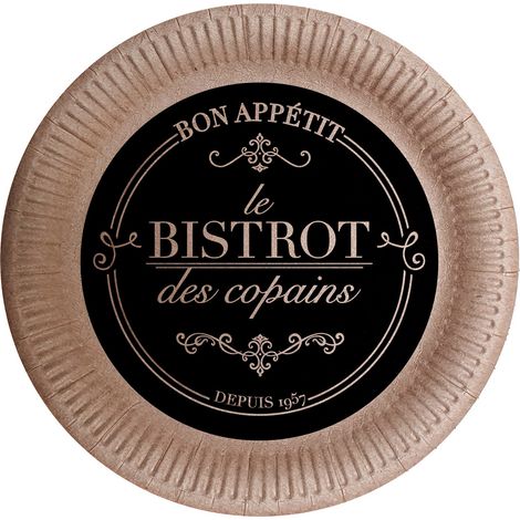 10 assiettes en kraft 18 cm Bistrot parisien