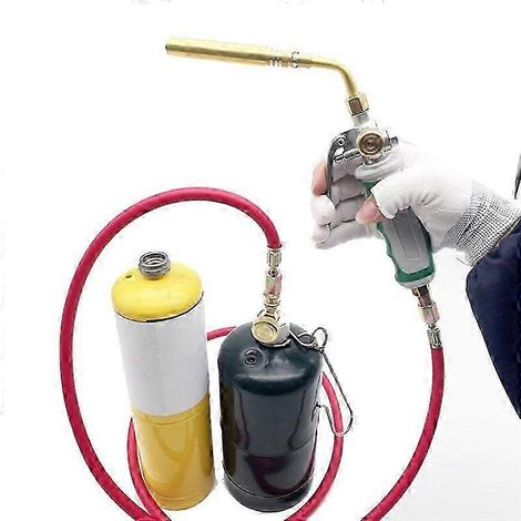 Chalumeau de brasage professionnel à double interrupteur, fonctionnant au propane, tuyau de 1,6 m, allumage par flamme, NEUF (1/4)