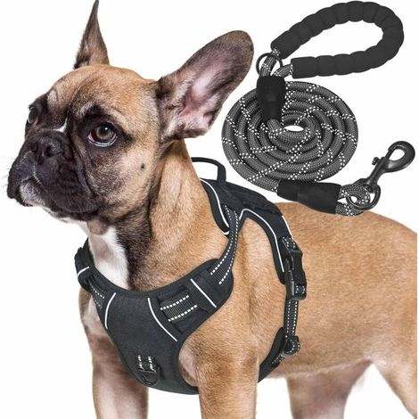 Harnais tactique robuste pour petits chiens, harnais réglable sans traction pour animaux de compagnie, gilet réfléchissant pour animaux de compagnie, harnais de travail militaire K9 pour chiens - Peti (1/4)