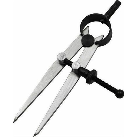 Compas à Pointes Sèches en Cuir Diviseur de Printemps Rotation Scratch artisanat Outil, Réglable Leathercraft Compass Diy à Coudre Outils (100mm) (1/5)