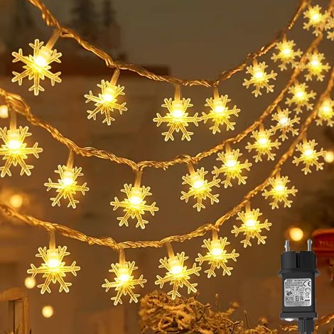 Guirlande lumineuse étoiles extérieur, 15 m 100 LED Étoile à cinq branches avec prise 8 modes Minuteur IP65 Étanche Guirlande lumineuse pour Noël Jardin Décorations intérieures et extérieures (1/5)