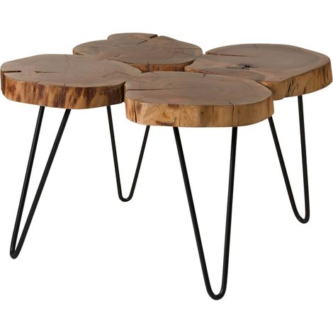 Couchtisch Akazie 60x60x45 natur lackiert LOUNGE COLLECTION 24