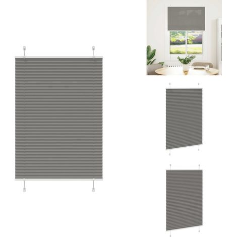 The Living Store Store plissé anthracite 90x150 cm largeur du tissu 89,4 cm - Store zébré (1/5)