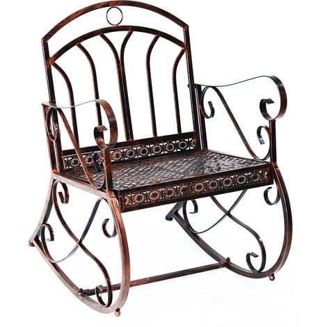 Outsunny Rocking Chair Outdoor Metal Vintage Style Garden Seat for Patio Bronze (1/5)