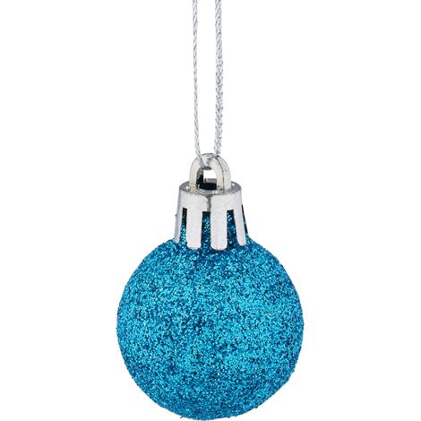 Set di 96 palline di Natale decorative assortite per abete glitterate lucide opache 4 x 3 cm in plastica rossa 130015845