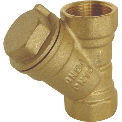 Filtre en Y en laiton Double Femelle 3/4" tamis en acier inox (1/5)
