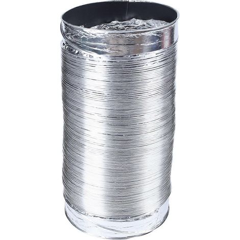 Conduit aluminium flexible 3m, diamètre 100mm/4 pouces, tuyau d'extraction d'air neuf, gaine de ventilation résistante, système de renouvellement d'air, longueur totale 3 mètres, usage intérieur. (1/5)