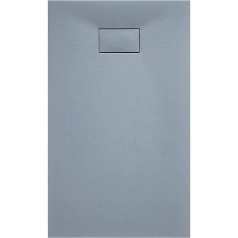 Piatto Doccia Spessore 2.6 Cm Resina SMC Effetto Pietra Stone Ardesia Antiscivolo Riducibile Filopavimento Con Griglia Di Copertura Grigio 70x170 Cm - Misura: 70x110 cm