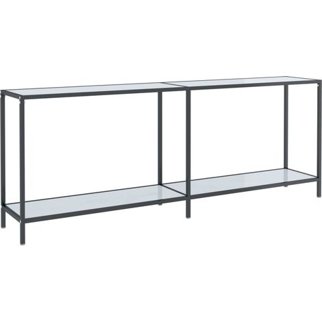 Maison Exclusive - Tavolo Consolle Bianco 200x35x75,5 cm in Vetro Temperato