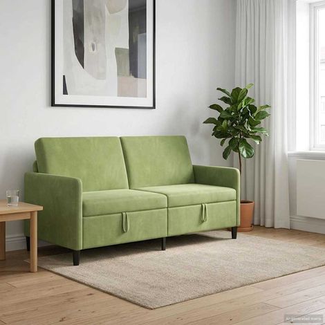 vidaXL Sofá con almacenamiento Verde claro 172 x 78 x 87 cm Poliéster (1/5)