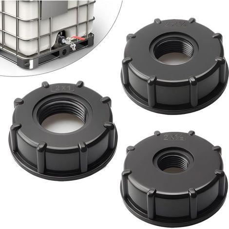 3 Pièces Adaptateur IBC Bouchon S60x6 - Connecteur de Réservoir IBC 3/4,1/2,1 Pouce - Adaptateur IBC Bouchon s60x6 pour cuve 1000 litres 3/4,1/2,1 Pouce