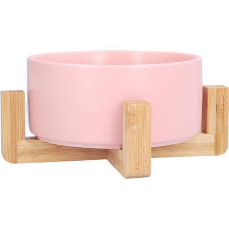 Saladier de fruits en céramique avec rebord, grand et rond, facile à nettoyer et sans danger pour toute la famille. Rose. (1/5)