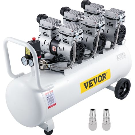 Compresseur d'air 80L silencieux sans huile, 2.2kW, faible bruit, avec vanne électromagnétique de sécurité. (1/5)