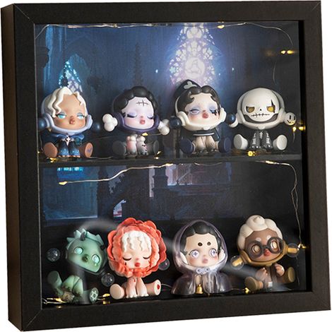 Anime-Figuren-Vitrine, dreidimensionale, verdickte Aufbewahrungsvitrine für Mini-Spielzeugsammlungen, schwarz, einteilig (1/5)