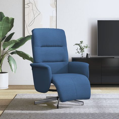 Relaxsessel mit Fußteil Blau Stoff (1/5)