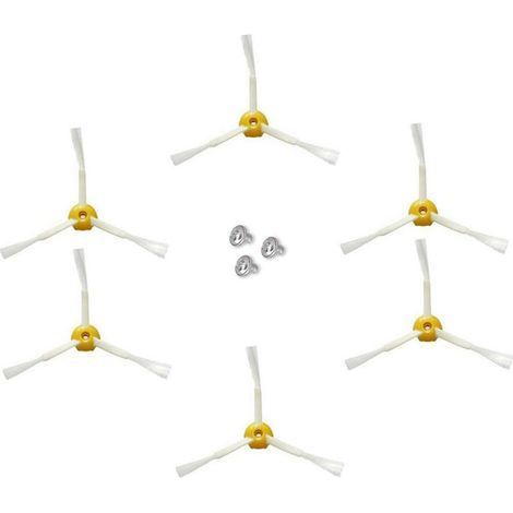 Spazzola laterale per iRobot Roomba serie 500, 600 e 700 (gialla, confezione da 6 spazzole laterali a 3 bracci) (1/5)