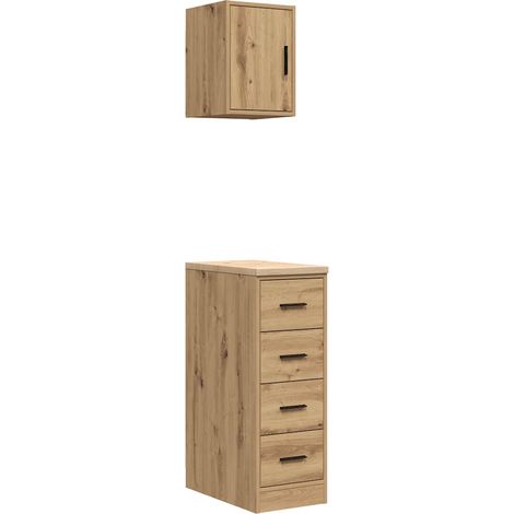 Maison Exclusive - Armadi da Garage 2 pz Rovere Artigianale in Legno Multistrato