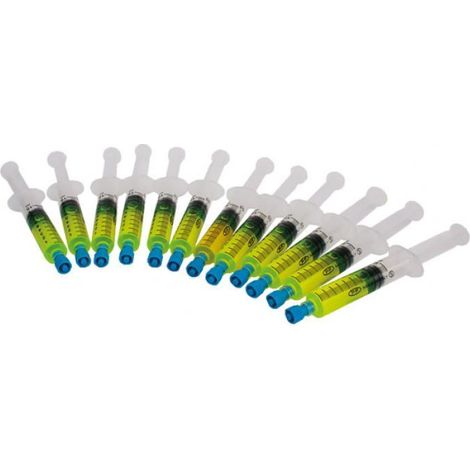 Liquido tracciante cercafughe in confezione da 12 siringhe 7,5 ml di additivo uv base poe tecnosystemi tsc400003