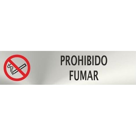 Señal Informativa rectangular Prohibido Fumar acero inoxidable de 0,8mm 50 x 200 mm SEKURECO (1/2)
