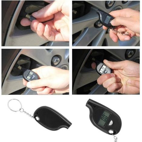 Manomètre Numérique - Pression Pneus - Écran LCD Rétroéclairé - Pour Voiture Moto Camping-Car Remorque Vélo - 1 Pièce (1/5)