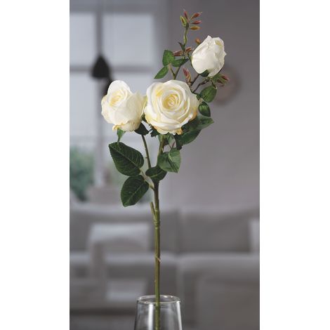 ROSA BIANCA 3 FIORI X DECORAZ CM80