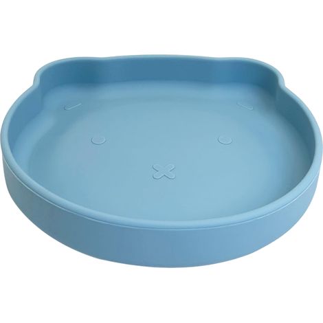 Comedero de silicona de 18 cm con ventosa, poco profundo y antideslizante, para aliviar la fatiga del gato, apto para comida seca y húmeda (azul). (1/5)
