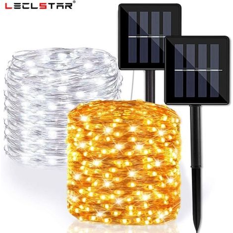 Guirlande lumineuse solaire LED multicolore 7m 50 étanche pour extérieur (1/4)