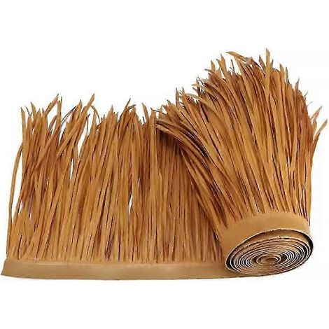 Rouleaux de chaume de palme en plastique PE, tuiles de toit artificielles en paille mexicaine, rouleaux de chaume de palme, dimensions pour cabane Tiki : 0,5 x 1 m/pièce (2025) (1/5)