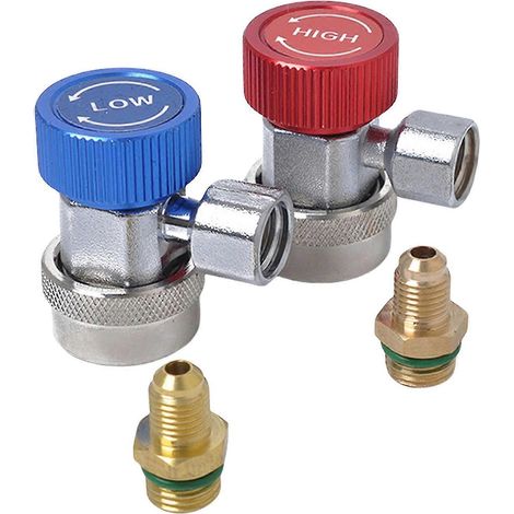 Kit de recharge de réfrigérant R134A, raccords rapides R134A, adaptateurs auto-obturants R134A pour systèmes de réfrigération CVC (1/5)