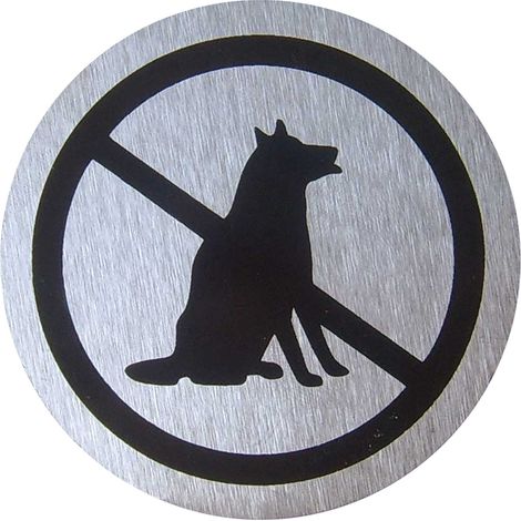 PrimeMatik - Signe interdit les chiens en acier inoxydable 65mm