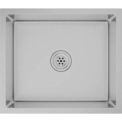 Fregadero de cocina hecho a mano 51 x 44 cm acero inoxidable plateado 020002453 (1/5)