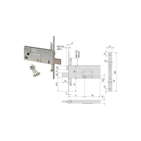 Elettroserratura Tripl. Infil. Fasce Doppia Mappa Rullo 78 mm H 6 Pezzi