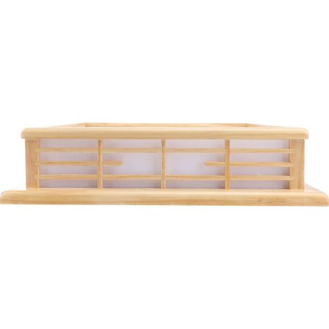 Plafonnier rétro en bois avec éclairage LED intégré, idéal pour le salon, la chambre ou la décoration intérieure. (1/5)