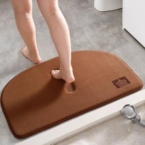 40x60cm, Couleur Du Caf Tapis De Bain Antidrapant Demi-cercle Demi-cercle, Tapis De Bain, Tapis De Douche Antidrapant Pour Chambre Et Salle De Ba (1/4)