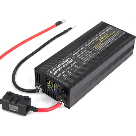 Chargeur de Batterie 12V/14.6V 100A avec Grand Écran LED Intelligent, Chargeur de Batterie Lithium pour Charge Rapide des Batteries Auto, Moto, Tondeuse à Gazon, Yacht et Marine (1/5)