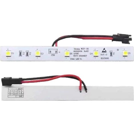 Bande LED E123995 W2735 pour réfrigérateur BCD455WKGM, barre lumineuse LED de remplacement 12 V pour éclairage intérieur de réfrigérateur (1/5)